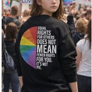 Hanes Ecosmart equal rights rainbow graphic sweatshirt Medium L/S pullover